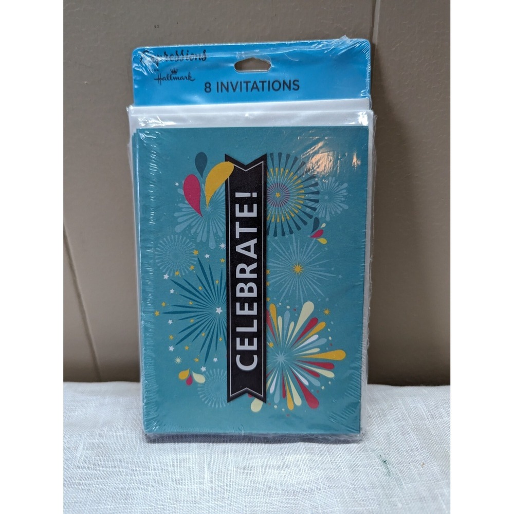 8 Celebrate Invitation Cards - RSVP Form Inside - Expressions from Hallmark - Picture 1 of 2